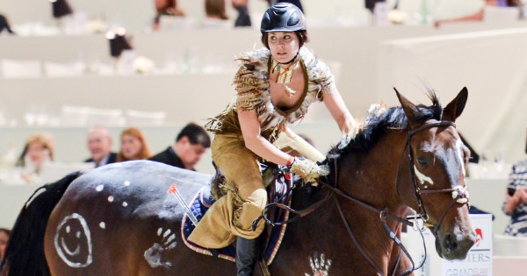 Kaley Cuoco-Sweeting Wears 'Pocahontas-y' Outfit for Horse Competition